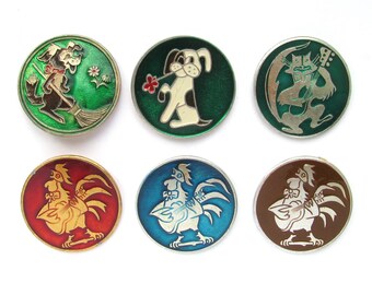 Soviet  badges, Pick your pin, The Bremen Town Musicians, Cat, Dog, Vintage collectible badge, Soviet Union, USSR, 1980s