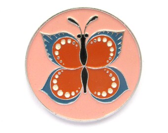 Butterfly, Vintage metal badge, Insect, Soviet Vintage Pin, Vintage Badge, Made in USSR