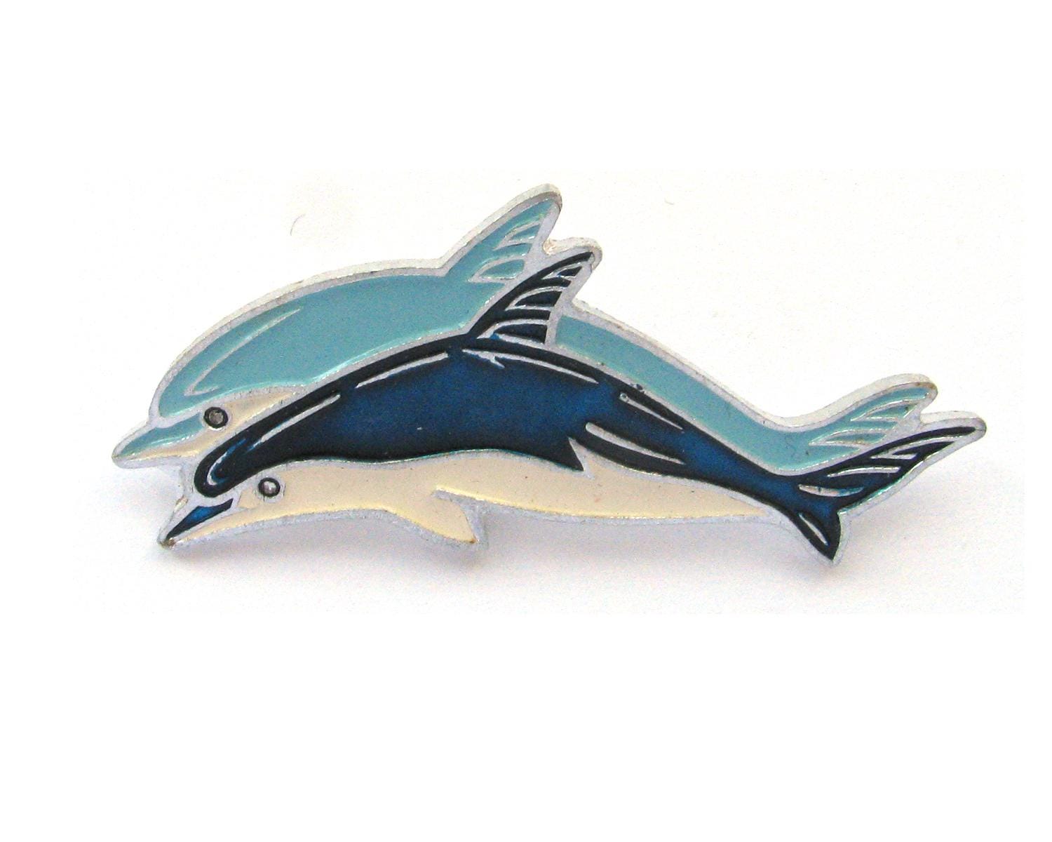 Two Dolphins Pin, Soviet Children Badge, Animal, Cute Pin, Vintage
