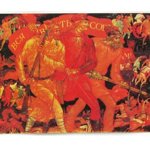 All Power to thevyts, Palekh, Postkarte, Chodov, Teller, Folk, Lackminiatur, Kunst, UdSSR, Vintage Postkarte, 1981