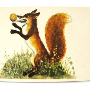 Carte de conte folklorique russe, petit pain rond, illustration, Vasnetsov, carte postale inutilisée, carte postale vintage soviétique, carte vierge soviétique, URSS, 1969