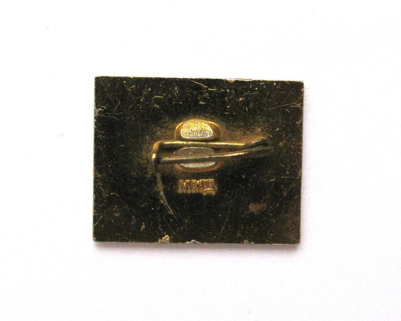 VDNKh, Badge, Hammer and Sickle, Atom, Science, Rare Soviet Vintage metal collectible pin, Made in USSR, 1960s image 2
