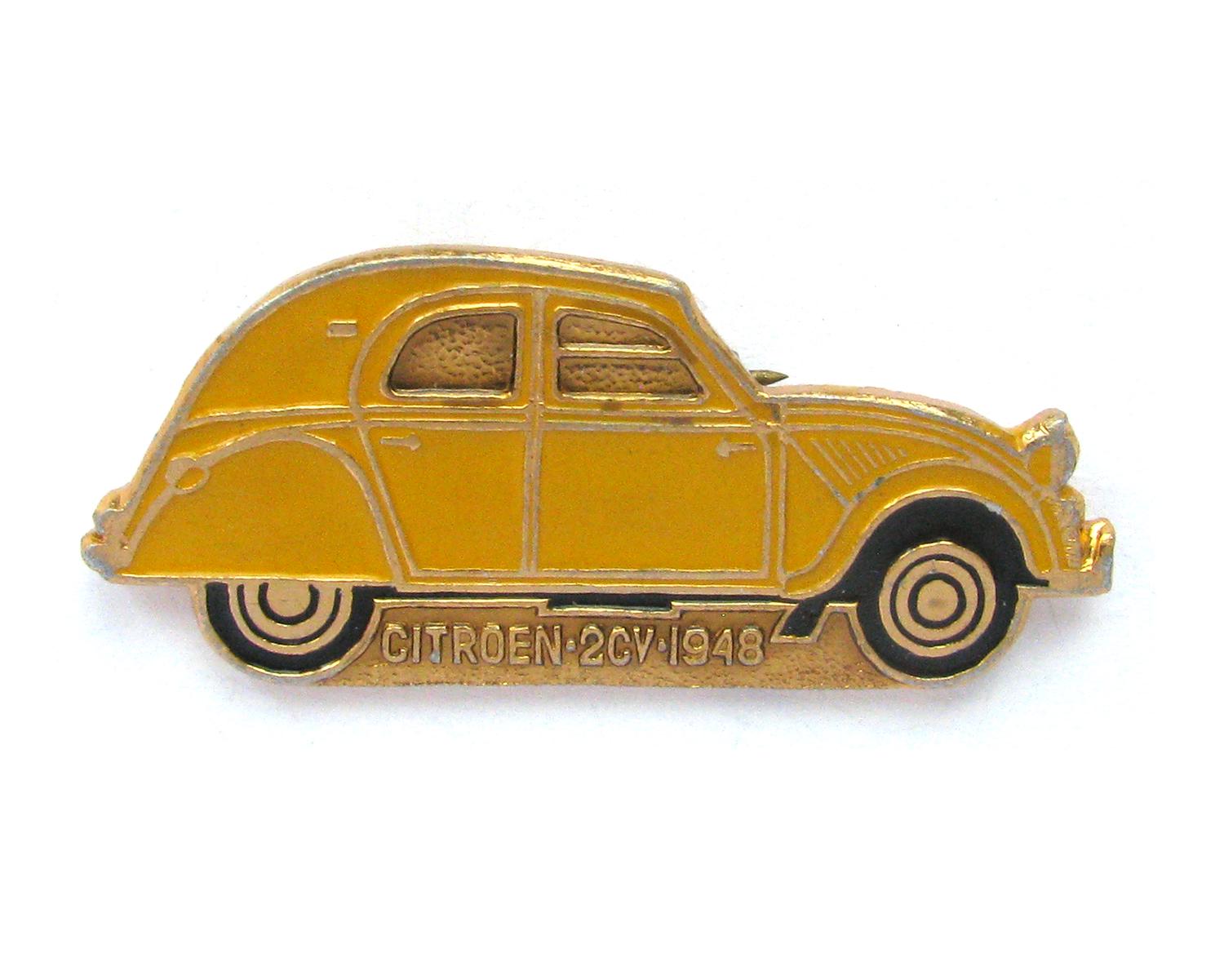 レトロ自動車ピンバッジ、シトロエン 2CV 1948、カーピンバッジ 