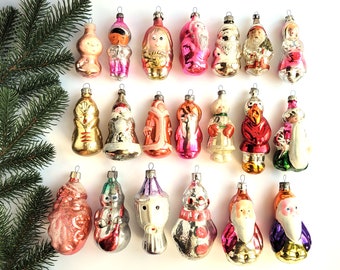 Сharacters, Soviet Glass Christmas ornaments, Little Red Riding Hood, Soviet Glass Christmas tree decorations Soviet, Set, USSR, 70s, 80s