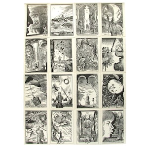 As Viagens de Gulliver, Conjunto de 16 Cartões Postais, Jonathan Swift, Ilustração, Cartão Postal Não Utilizado, Impressão, Cartão Postal Soviético, União Soviética, URSS, 1978