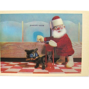 Biglietto di auguri di buon anno, Babbo Natale, Natale, Inverno, Natale, Vuoto, Biglietto di Natale sovietico, Cartolina d'epoca sovietica, Tolkachev, 1975, URSS, anni '70