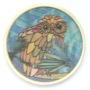 Pin sowa, Vintage plastikowa odznaka, Opowieść, Postać z kreskówki, Radziecki Vintage Pin, Vintage Odznaka, Radziecki Pin, ZSRR