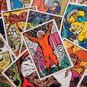 Les contes héroïques, Ensemble de 16 cartes postales, Sementsov-Ogievsky, Illustration, Ensemble, Conte, Carte postale vintage de l'Union soviétique, Fabriqué en URSS, 1974, années 1970