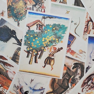 Lemkul, Set of 16 Postcards, Slavic fairy tales, Funny Illustrations, Children's, Soviet Vintage Postcards, Made in USSR, 1980s, 80s, 1987