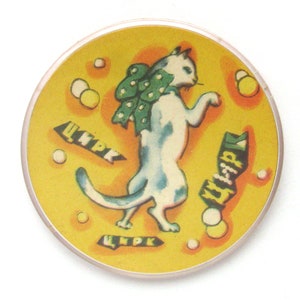 Pin Puss, Vintage plastikowa odznaka, Pin Cat, Puss, Cyrk, Radziecki Vintage Pin, Pin Cat, Vintage Badge, Radziecki Pin, ZSRR
