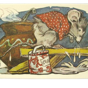 Cartão postal de conto popular russo, sem uso, rato, cartão postal soviético vintage raro, ilustração, Tauber, URSS, 1974, anos 70