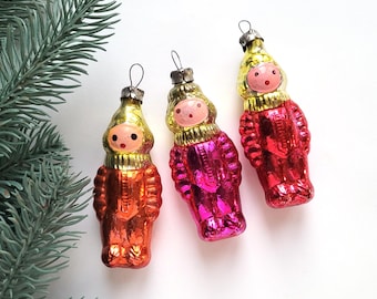 Cosmonaut Soviet Glass Christmas ornaments, Pick from set, Space, Vintage Christmas tree decorations, Soviet, USSR, 60s, 70s