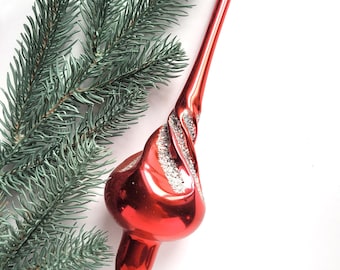 Christmas tree top, Soviet glass Christmas tree decoration, Tree topper, Glass Christmas decor, Vintage ornament, USSR, Soviet, 70s