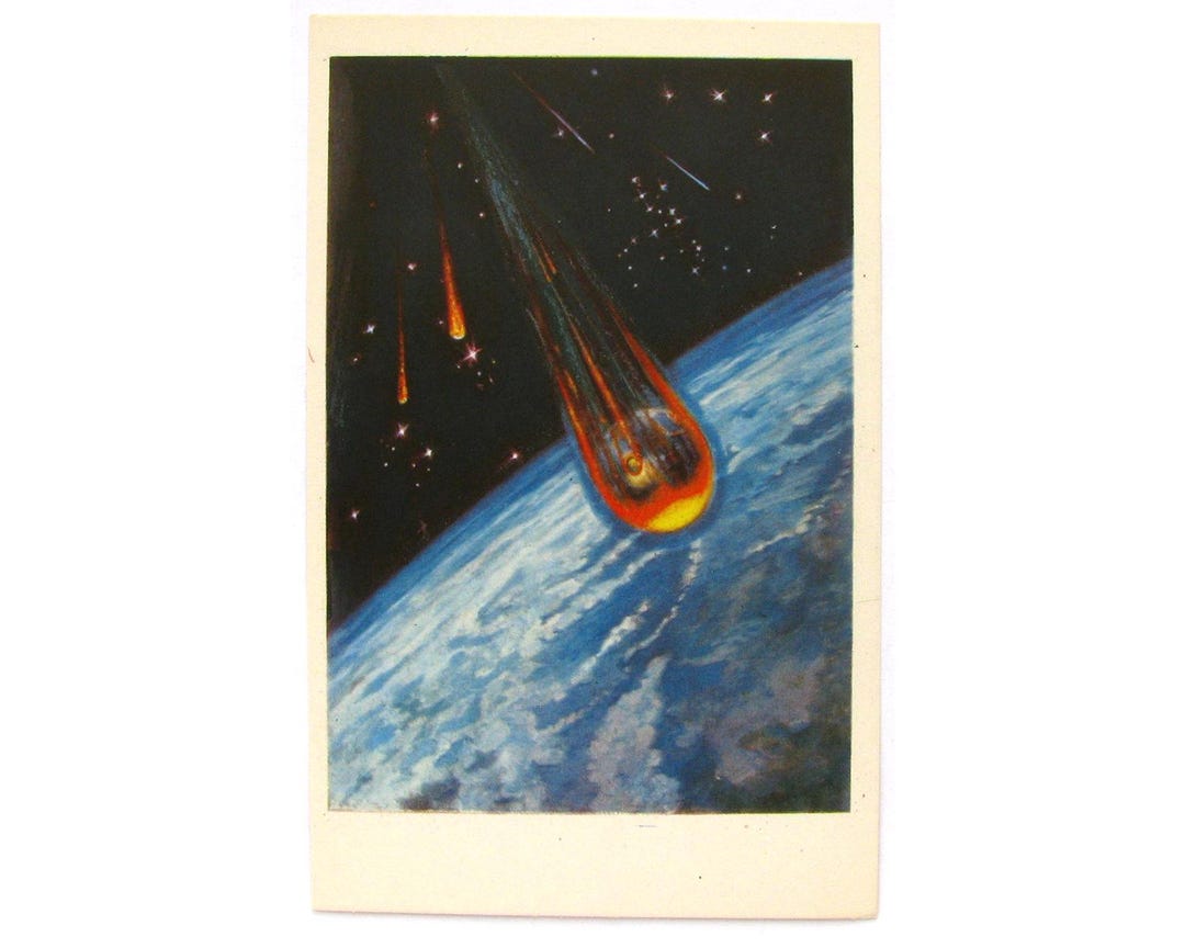 Space, Return, Rare Soviet Space Postcard, Space Card, Space Print ...