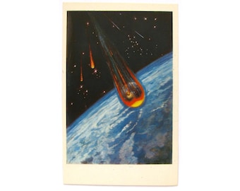 Weltraum, Wiederkehr, seltene Postkarte für den Weltraum, Weltraumkarte, Weltraumdruck, Weltraumkunst, Sokolov, Leonov, unsigniert, UDSSR, 1969, 1960er Jahre
