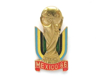 Football Pin, Sport, Mexico 86, Soccer Pin, World championship, 1986, Vintage metal collectible badge, Soviet Vintage Pin, Made in USSR