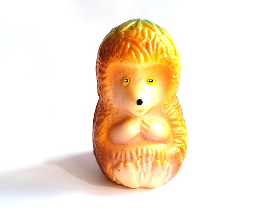Hedgehog in the fog, Rubber Squeak vintage doll, Animal, Nursery