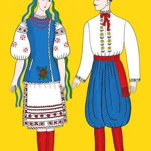 Ukrainian traditional clothes, Folk costumes, Digital Download, Stand with Ukraine, Illustration, Solidatity with Ukraine image 2