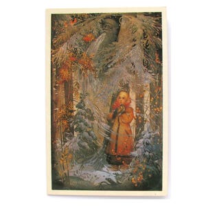 Morozko, cartolina inutilizzata, Natale, inverno, Natale, non firmata, cartolina d'epoca sovietica, Larishev, 1983, URSS, anni '80