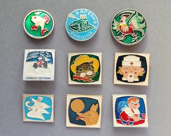 Soviet Pins, Pick from set, Tale Pin, TV set, Vintage collectible badge, USSR