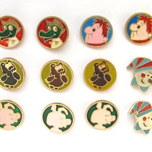 Insignias para niños, Elija entre un conjunto, Cuento, Dibujo animado, Personaje, Insignia coleccionable de metal vintage, Pin vintage soviético, Unión Soviética, Fabricado en la URSS