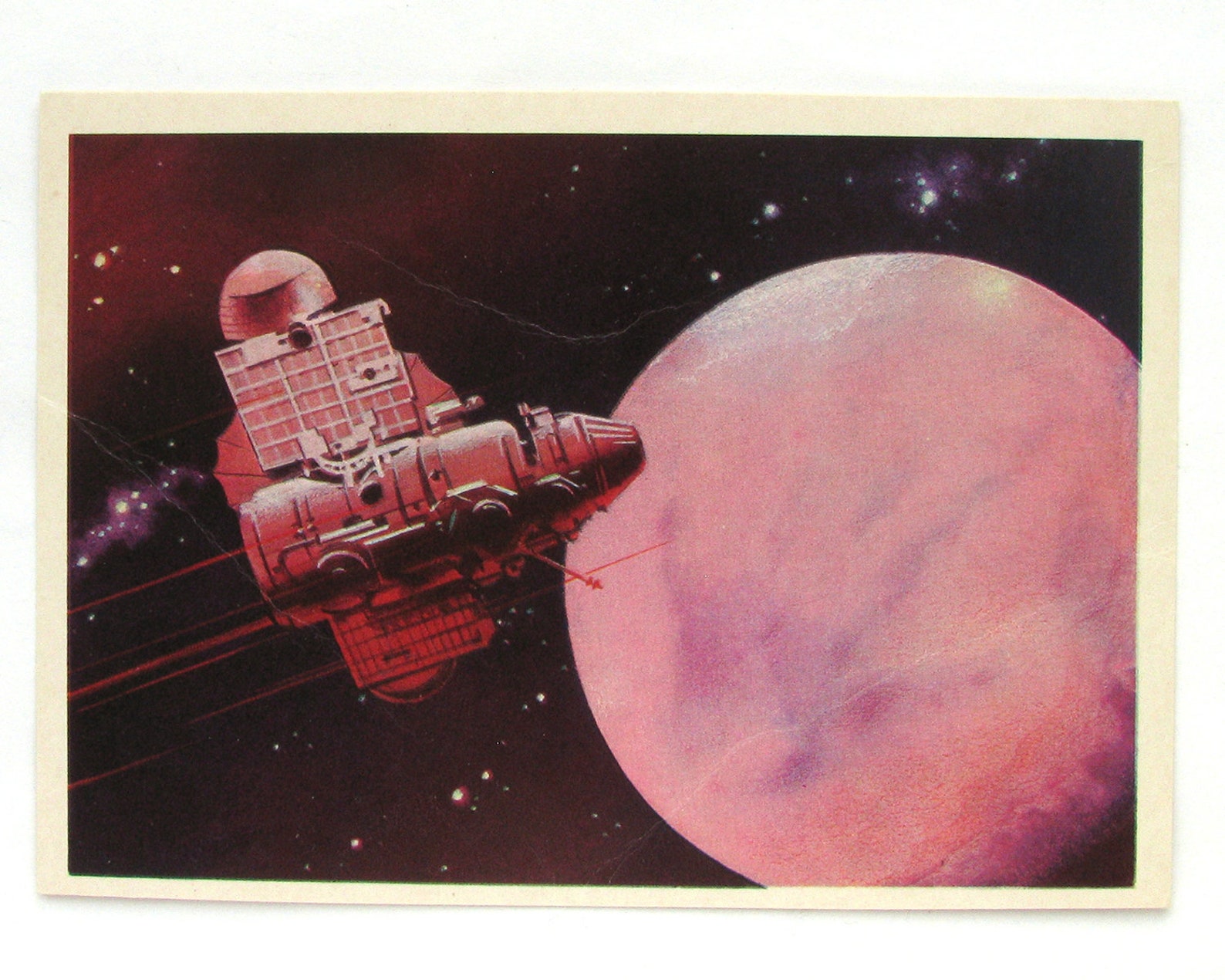 Soviet space. Советская межпланетная станция «Марс-2». Советская космонавтика. Советские космические плакаты. Открытка «космос».