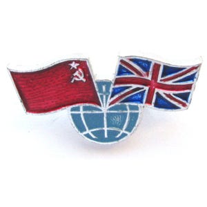 USSR, Great Britain, Flag, Rare Vintage collectible badge, Friendship, Made in USSR