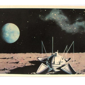 Espacio, Tarjeta Espacial, Impresión Espacial, Arte Espacial, Viktorov, Espacio, Reportaje del Océano de las Tormentas, Sin Firmar, Postal Soviética Antigua, URSS, 1971