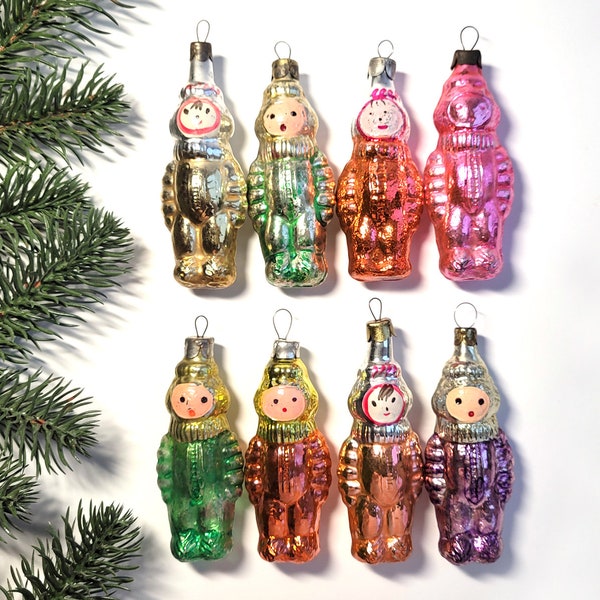 Cosmonaut Soviet Glass Christmas ornaments, Space, Soviet Glass Christmas tree decorations, Vintage, Soviet, USSR, 60s, 70s