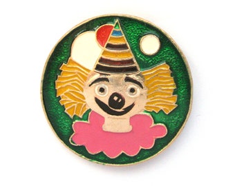 Clown Pin, Circus Pin, Soviet Badge, Vintage badge, Circus, Round Pin, Russian, Soviet Pin, Children Pin, Soviet Badge, USSR, 80s