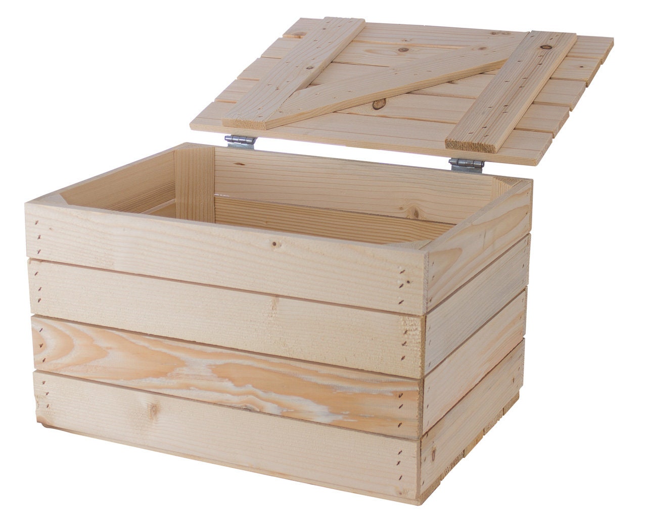 Homgoday Kist met veel opbergruimte, houten opbergkist, houten kist voor hal, slaapkamer, woonkamer, houten frame, 59,5 x 36,5 x 33 cm, massief grenen