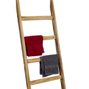 Scala a cinque gradini porta asciugamani in legno Mink - LivingDecò