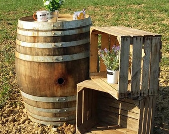 Nouvelle boîte de fruits brillante | 50x40x30 cm | Boîte en bois - empilable - comme étagère ou pour bouteilles, plantes et pour la décoration en matériaux naturels