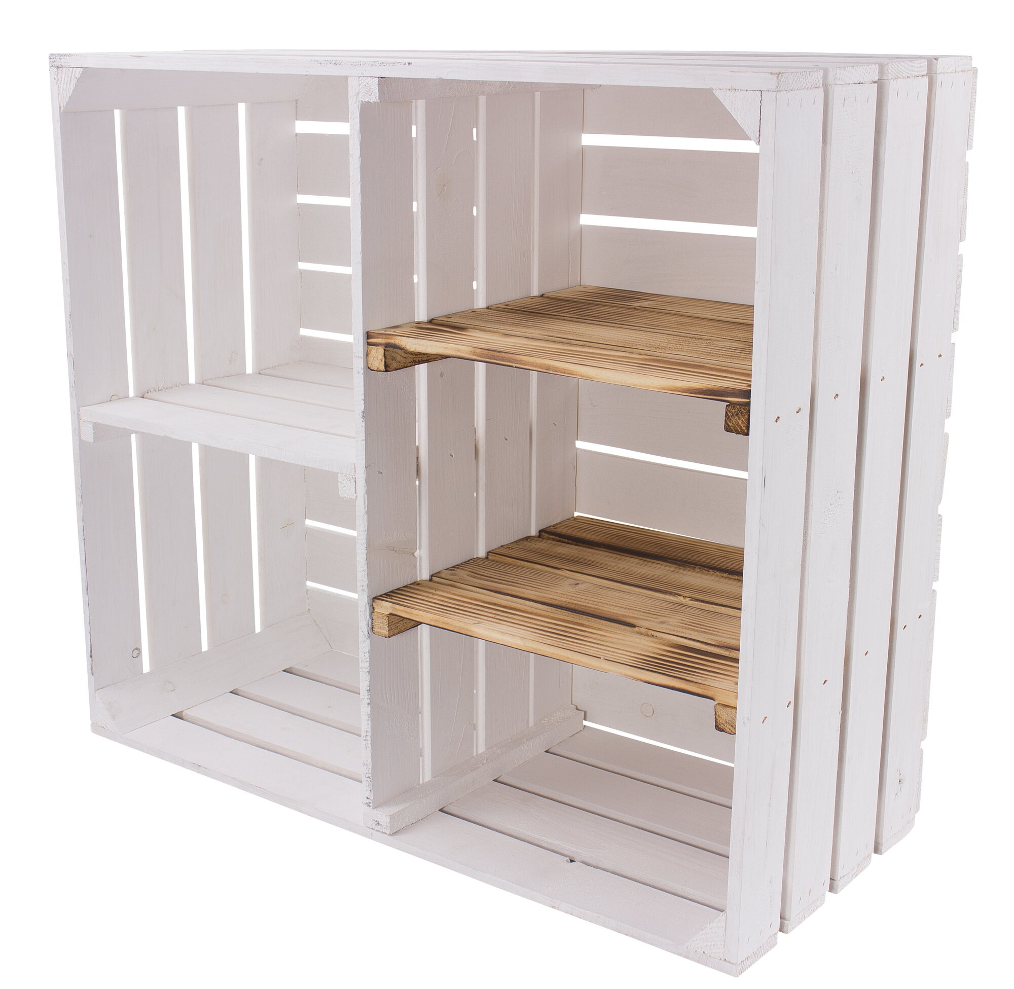Gabinete de madera Shabby Chic blanco con 3 tableros medios | Etsy