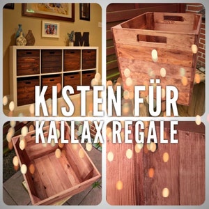 Set of 4 wooden boxes "used" for Kallax shelves 33x37.5x32.5cm IKEA Expedit fruit boxes, wine boxes, wooden boxes