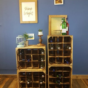 Bottle rack/wine rack Henry flamed with 12 compartments
