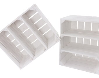 Caja de fruta nueva blanca con 2 tablas centrales blancas / 50cmx40cmx30cm / caja de frutas / caja de estante / almacenamiento / decoración