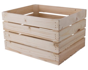 New untreated wooden box | 50x40x30 cm |the wooden box is stackable can be used for decoration, plants, bottles and much more