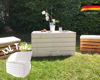 Weiße Truhe mit Deckel | 80x50x39 cm | Deko Truhe, Geschenktruhe Holztruhe | zum verstauen | shabby chic | Schatztruhe | Spielzeug