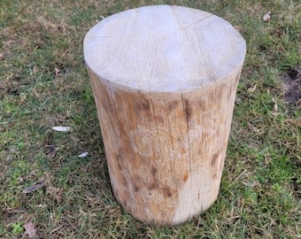 Wooden trunk stool planed diameter approx. 28-30 cm