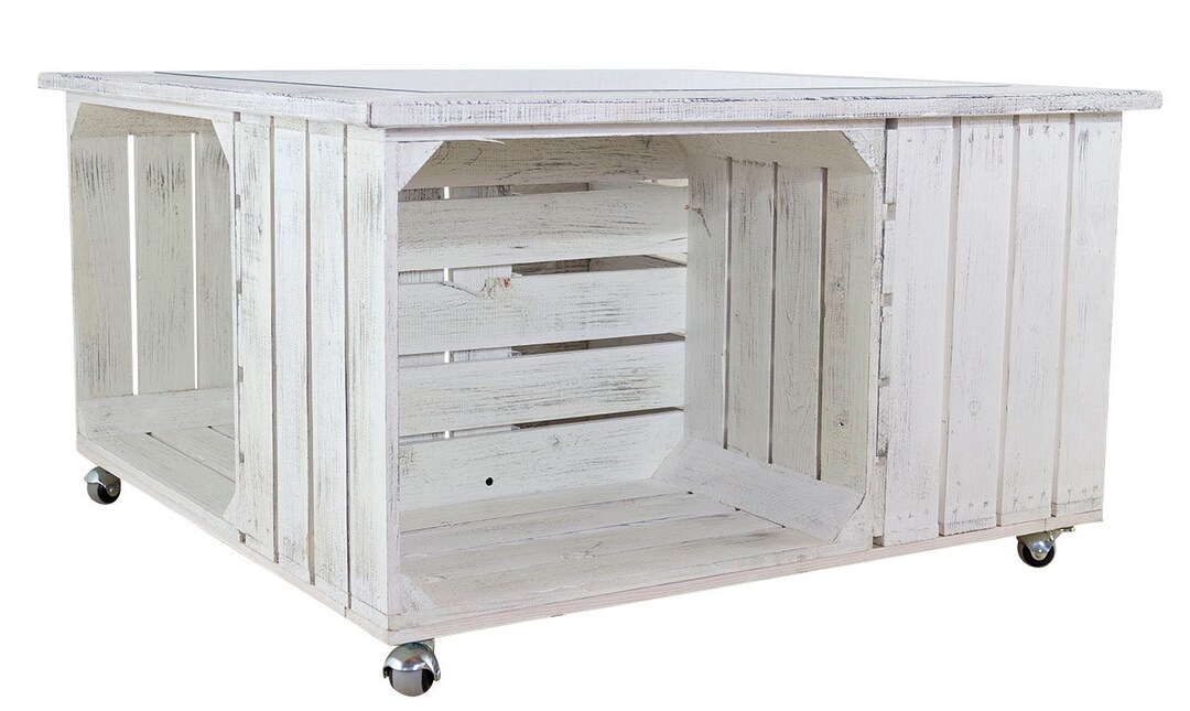 Vintage Living Room Table Made of Four Boxes and Framed Glass Etsy