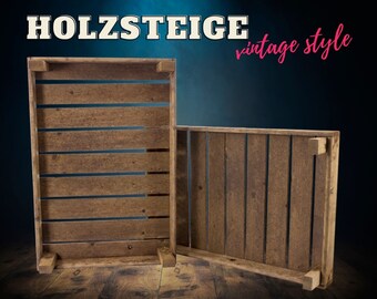 alte Holzsteige | original Holzkiste altes Land mit Erzeugername | schön zu dekorieren, Tischdeko, Gartendeko