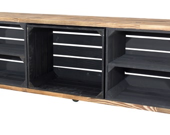 Noble TV cabinet made of wood with 5 compartments, 150x53x30cm