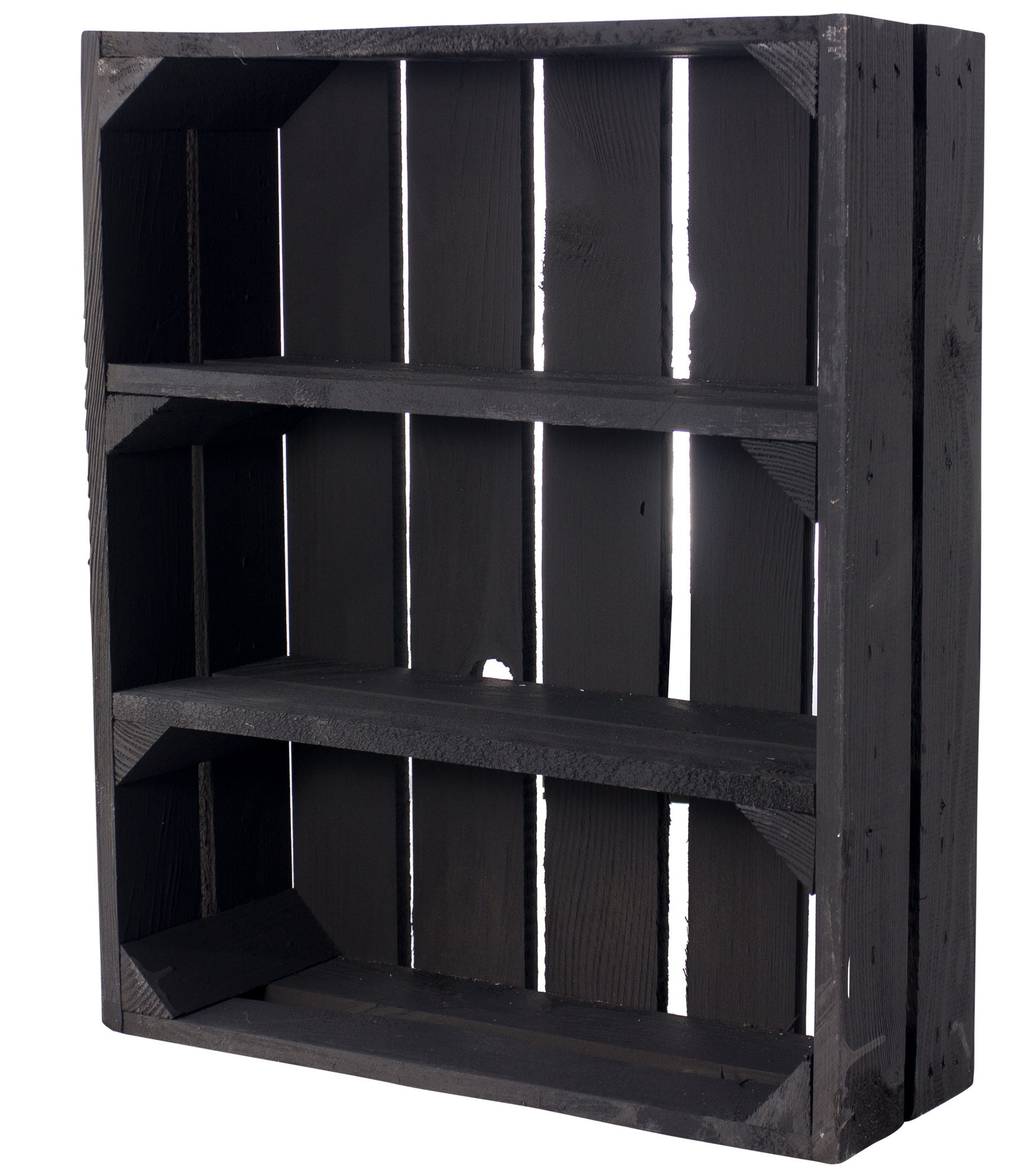 Nueva caja de madera negra oscura con dos tableros medios Etsy