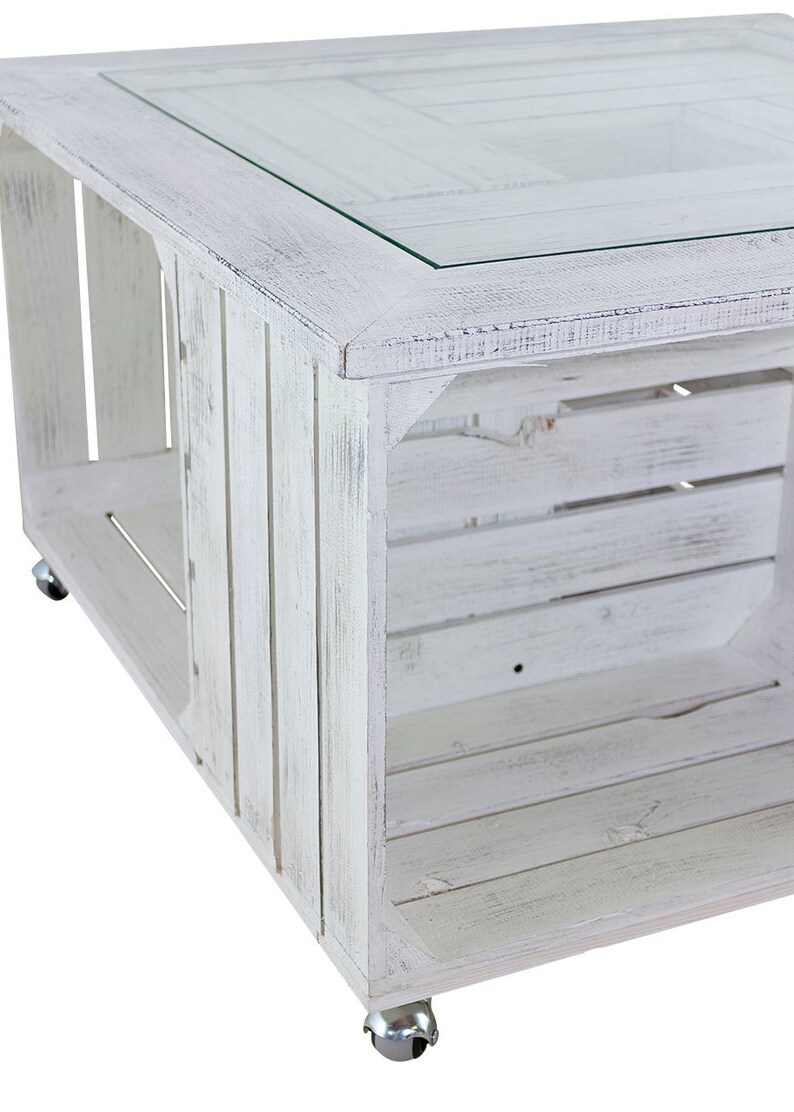 Vintage Living Room Table Made of Four Boxes and Framed Glass Etsy