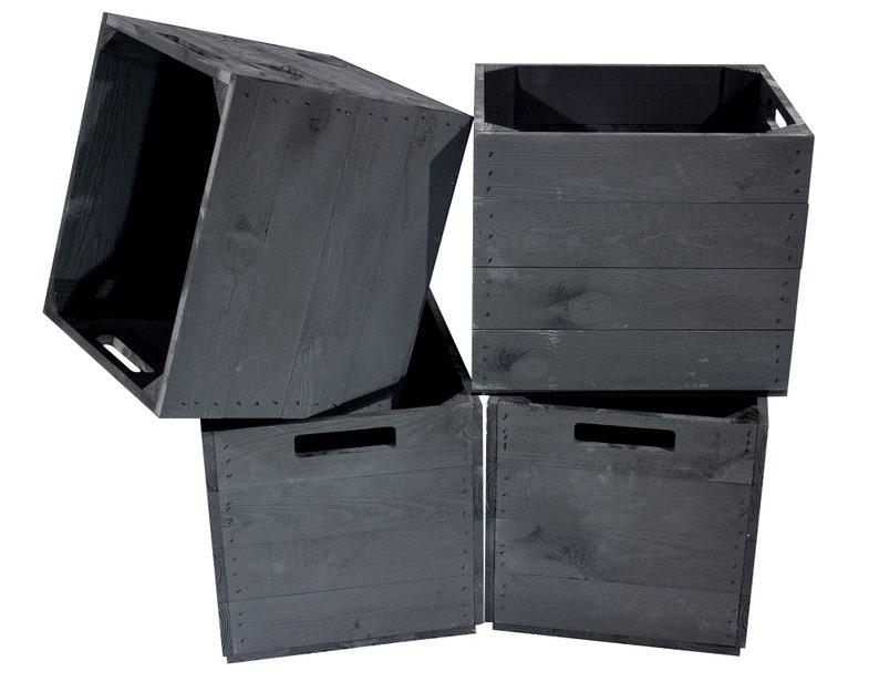 Black wooden box for Kallax shelves 33 cm x 37.5 cm x 32.5 cm Etsy