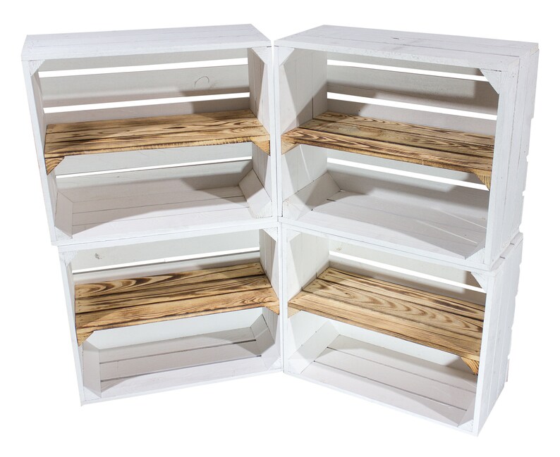 White Shelf Box Small With Center Board Flamed 50cmx40cmx22cm Etsy