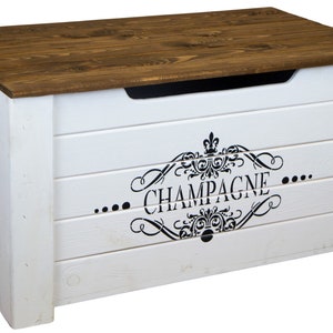 Holztruhe Pascale Champagne mit Deckel Kiste Tisch Couch Couchtisch Truhe zdjęcie 2
