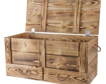 Baúl de madera de 50x80x40 cm y capacidad de 135L