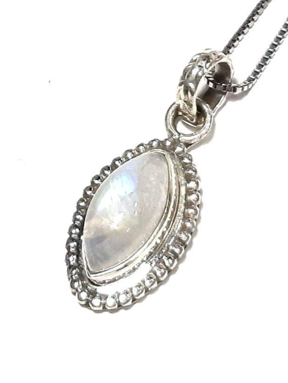 Moonstone necklace Sterling silver necklace Moonstone gemstone necklace Moonstone gem pendant Moonstone pendant necklace Moonstone jewelry